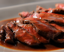 Flat Iron Steak With Red Wine Sauce